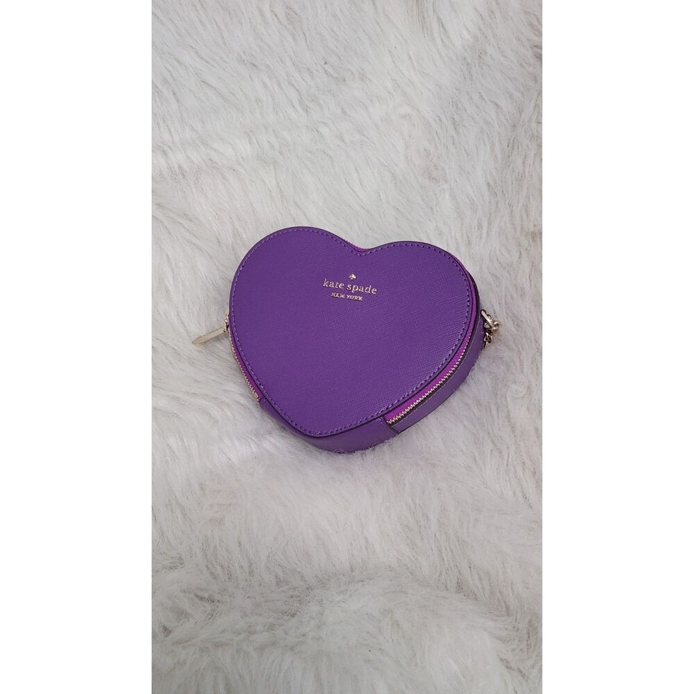 NWT Kate Spade New York Love Shack Mini Heart Crossbody Bag in purple
